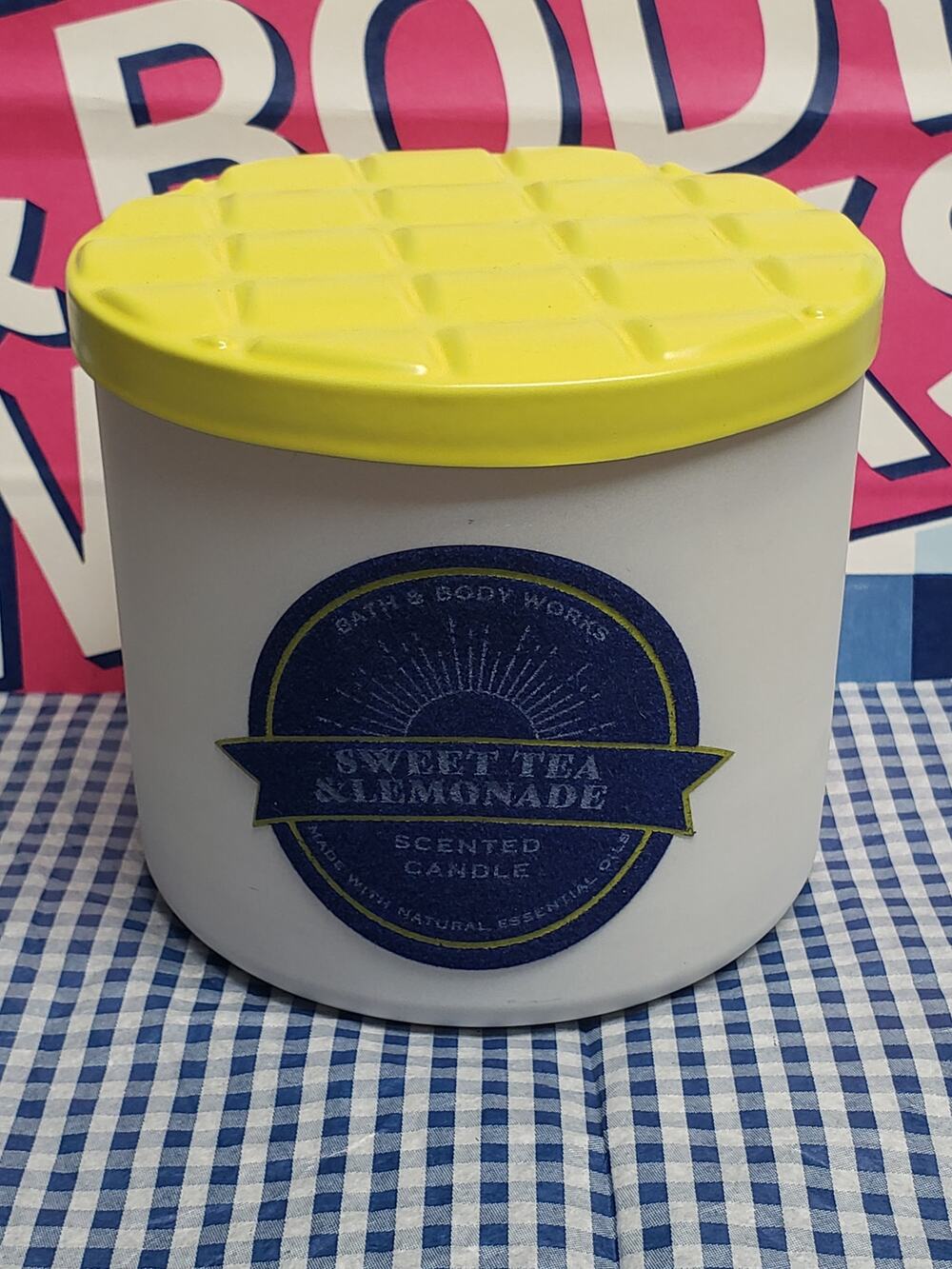 BBW Sweet Tea & Lemonade Large 3 Wick Candle Home Fragrance Decor